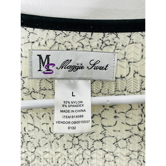 Maggie Sweet Blouse Large Women Floral Tulips Sheer Textured Ribbed Stretch Boho - Picture 5 of 9